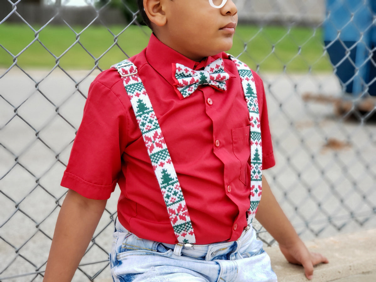 Dapper Xpressions Kansas City Chiefs Suspenders Suspenders + Clip on Bow Tie / Regular (Height 5'0 to 5'7)