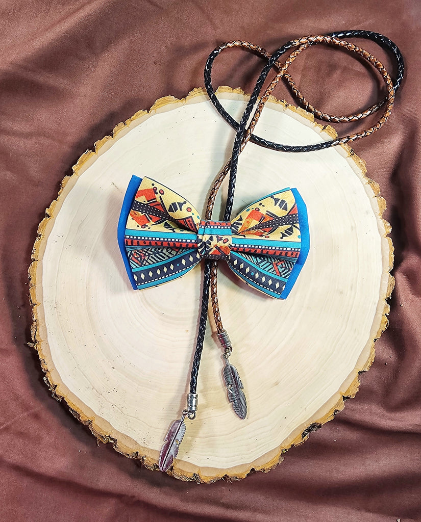 Native Inspired Bolo Bow Tie & Suspenders, Design #2 - Dapper Xpressions