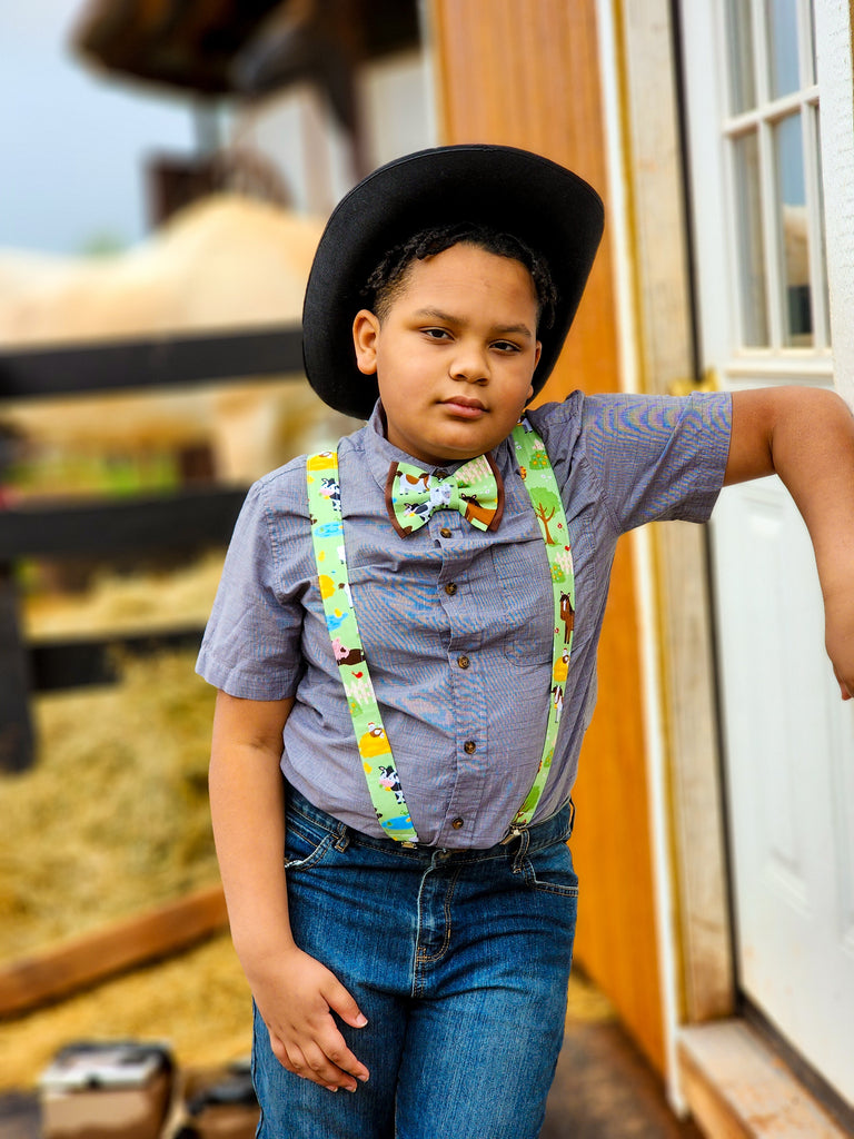 Farm Animals Suspenders & Bows - Dapper Xpressions