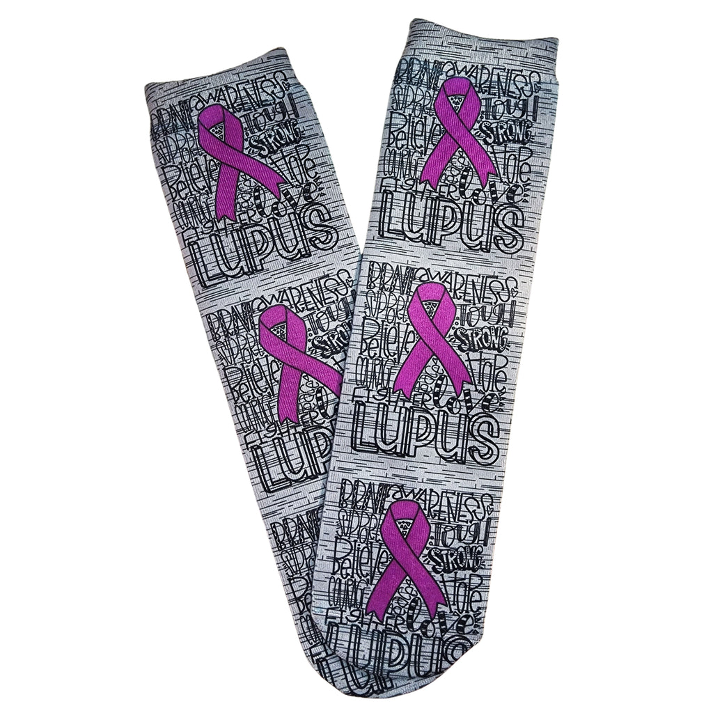 Lupus Purple Ribbon Socks - Dapper Xpressions