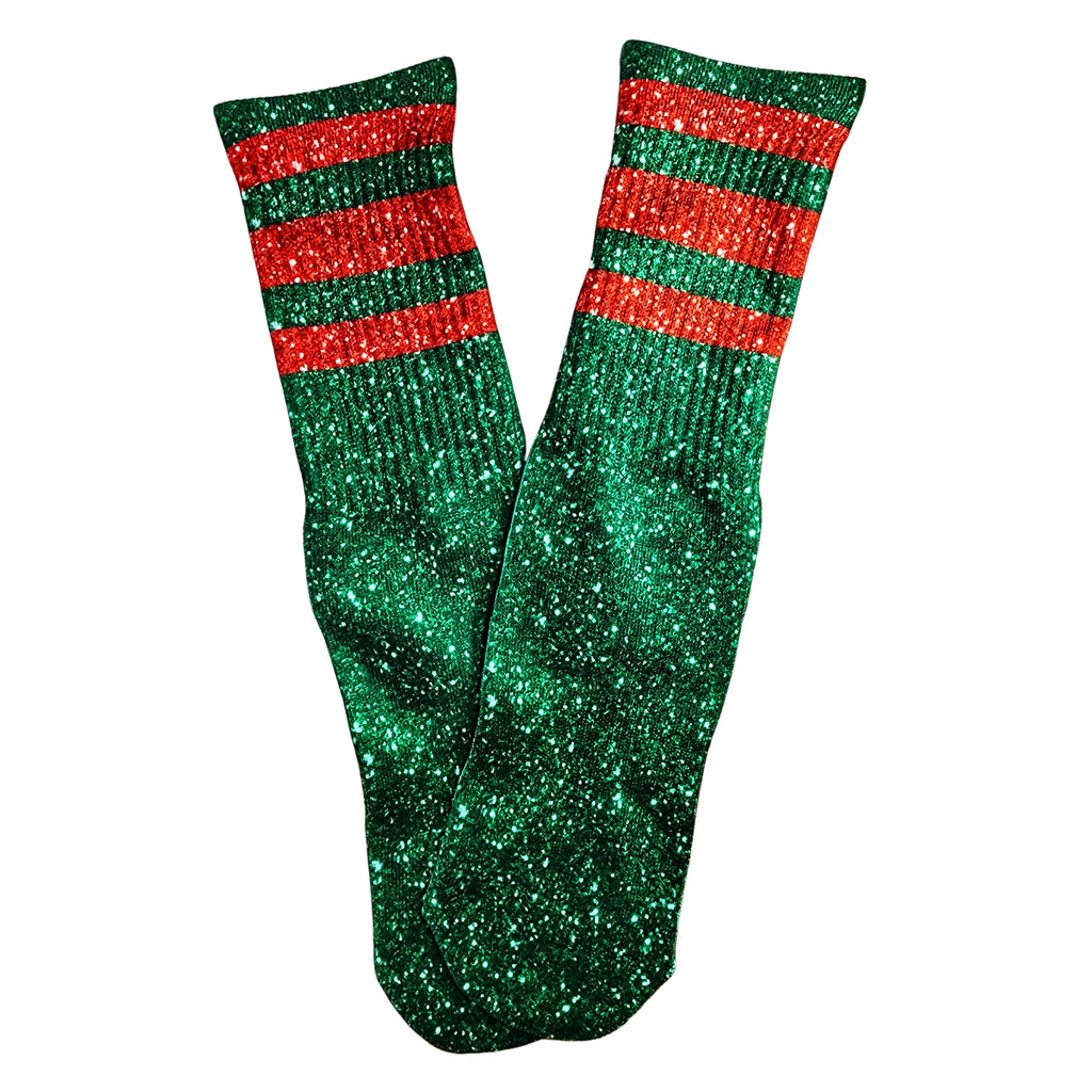 Faux (Fake) Glitter Holiday Tube Socks - Dapper Xpressions