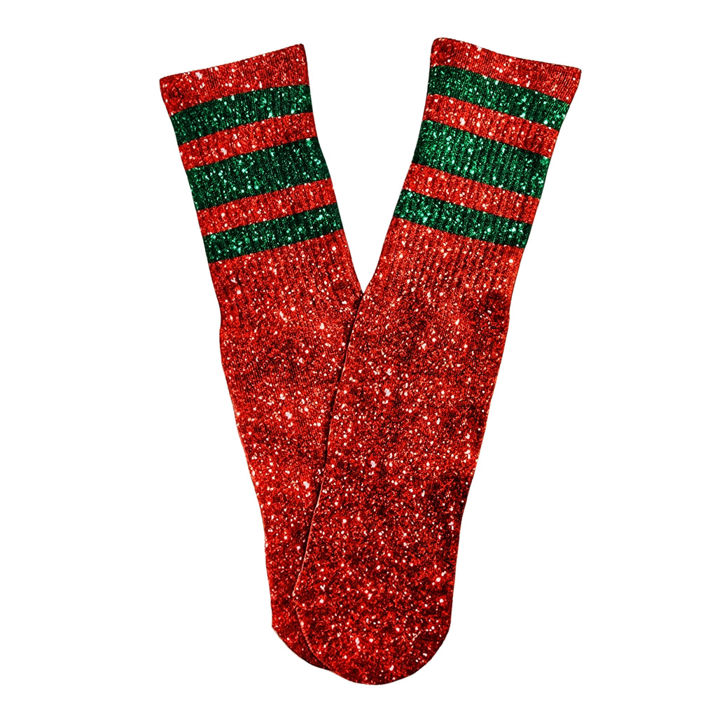 Faux (Fake) Glitter Holiday Tube Socks - Dapper Xpressions