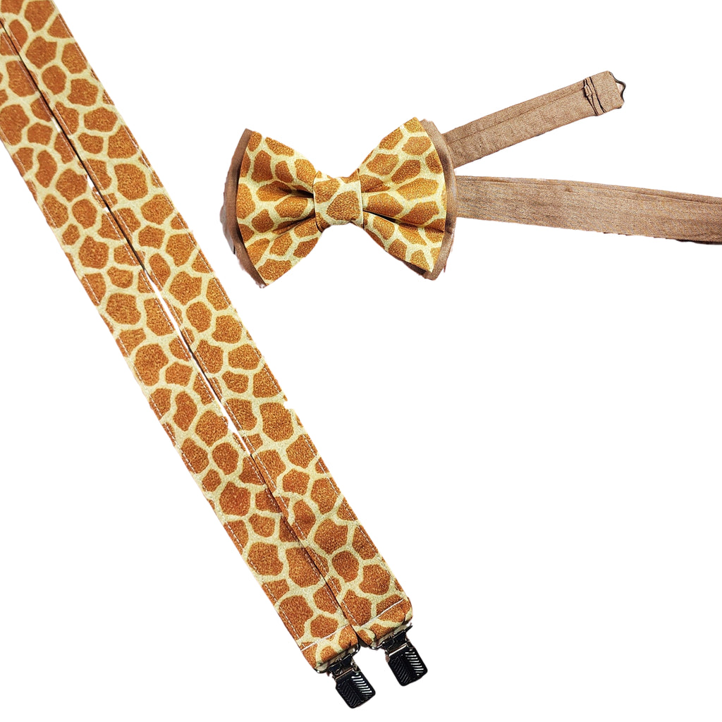 Tan Giraffe Suspenders - Dapper Xpressions