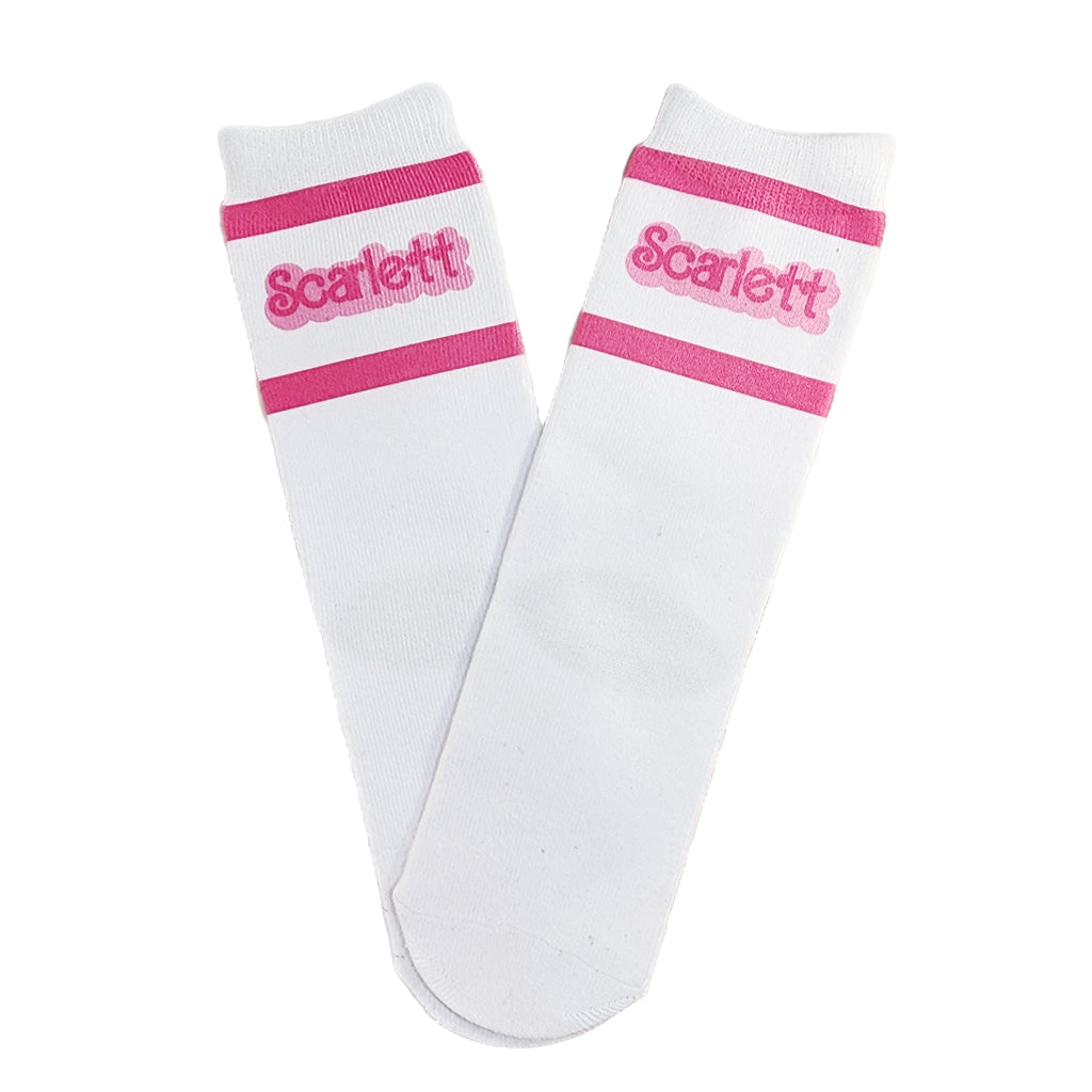 Personalized Barbie Font Socks - Dapper Xpressions