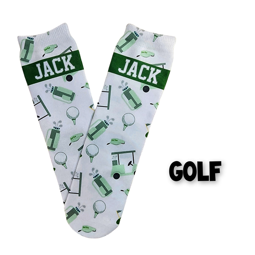 Personalized Sports Font Socks - Add name to notes section at checkout! - Dapper Xpressions