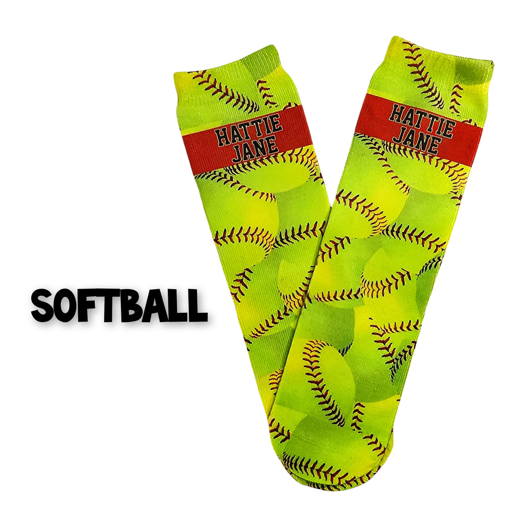 Personalized Sports Font Socks - Add name to notes section at checkout! - Dapper Xpressions