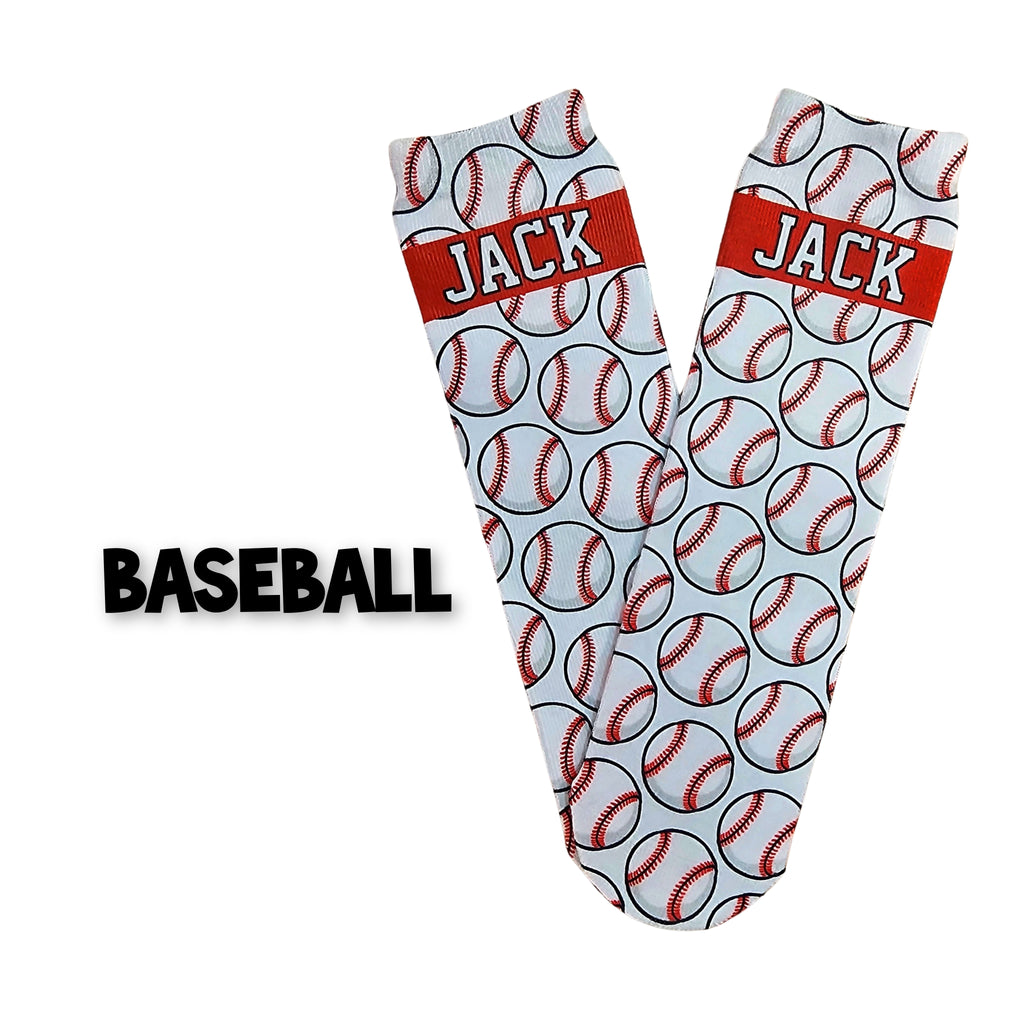 Personalized Sports Font Socks - Add name to notes section at checkout! - Dapper Xpressions