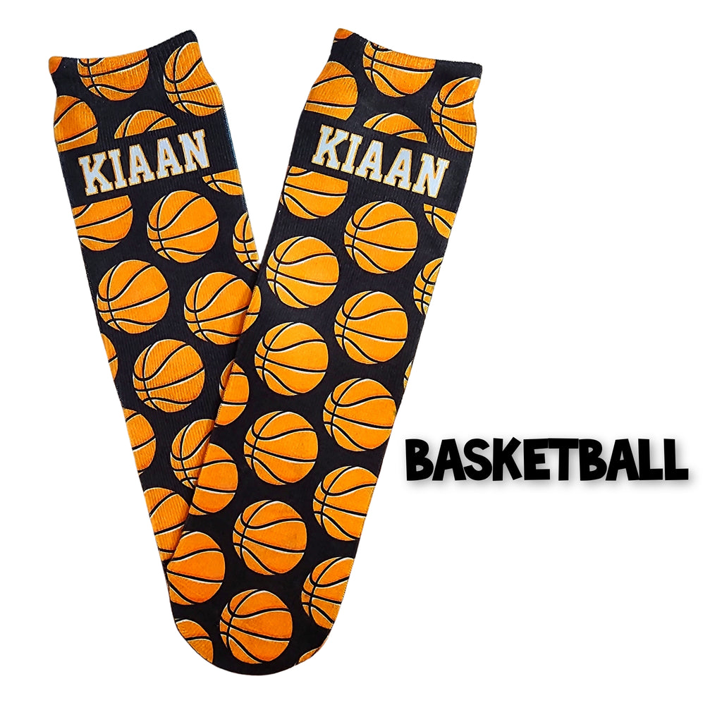 Personalized Sports Font Socks - Add name to notes section at checkout! - Dapper Xpressions