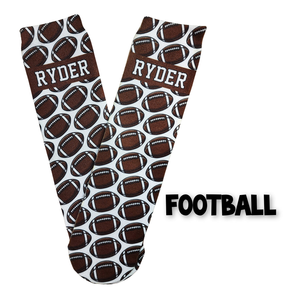 Personalized Sports Font Socks - Add name to notes section at checkout! - Dapper Xpressions