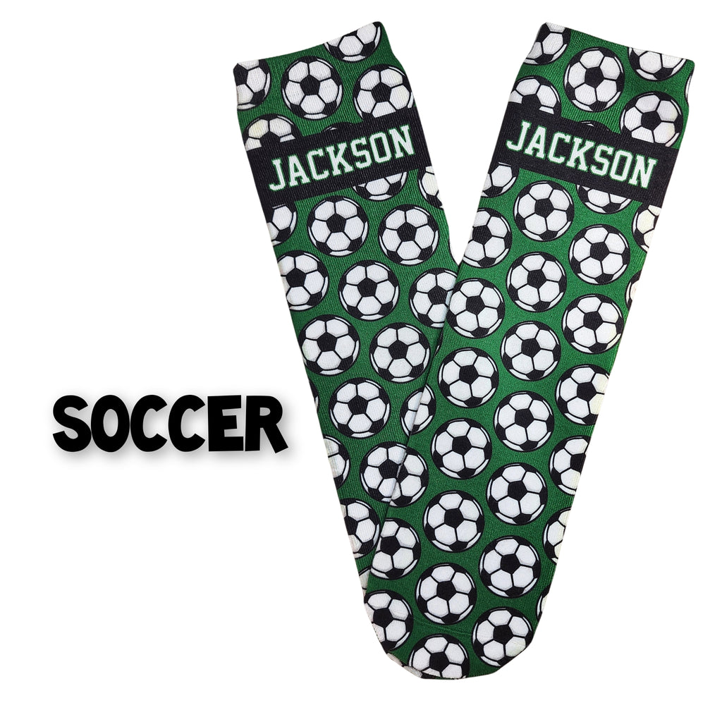 Personalized Sports Font Socks - Add name to notes section at checkout! - Dapper Xpressions