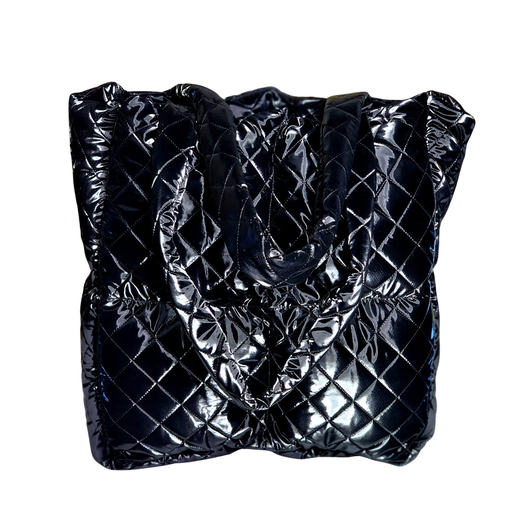 Faux Leather Quilted Puffer Tote Bag - One of a Kind, Ready to Ship - Dapper Xpressions