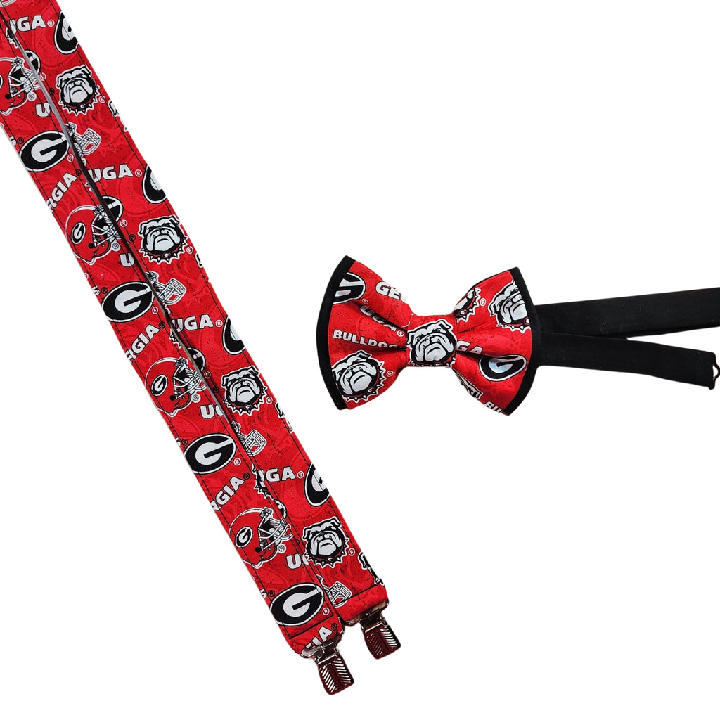 University of Georgia Suspenders and Bow Tie - Dapper Xpressions