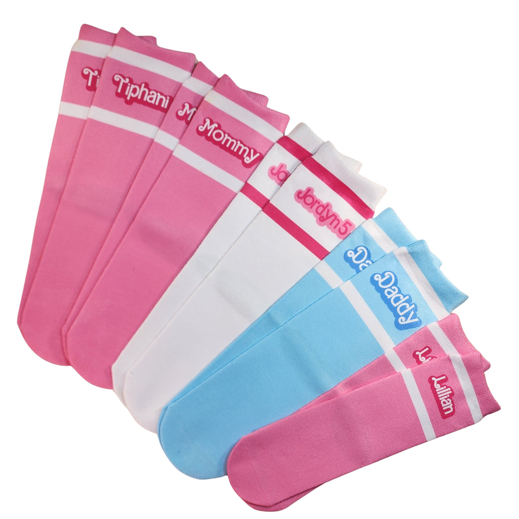 Personalized Barbie Font Socks - Dapper Xpressions
