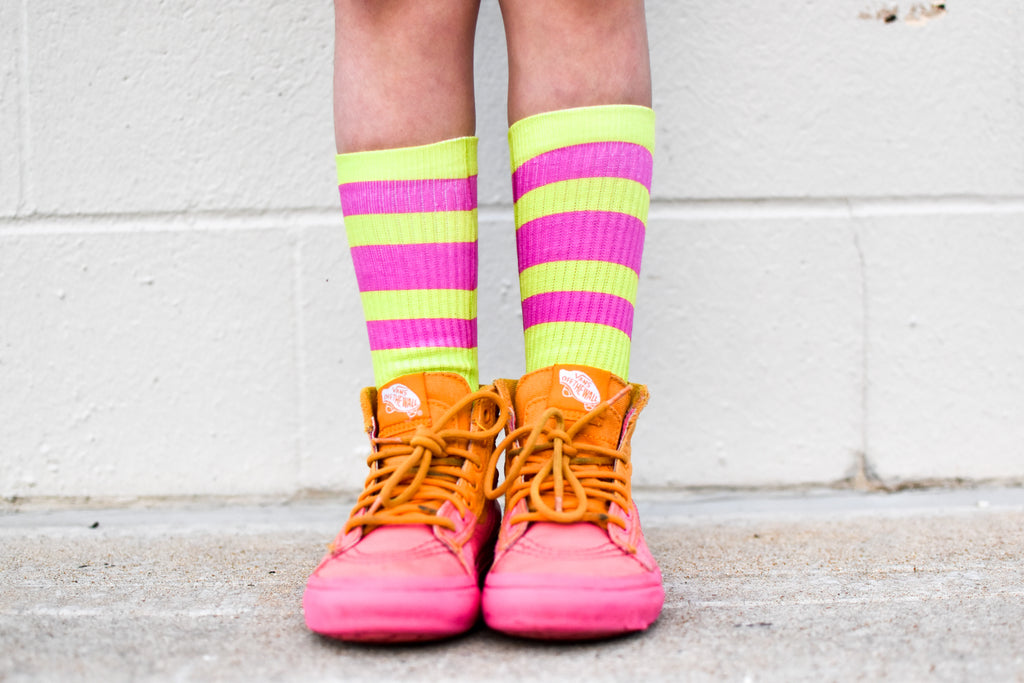 Neon Striped Tube Socks - Dapper Xpressions