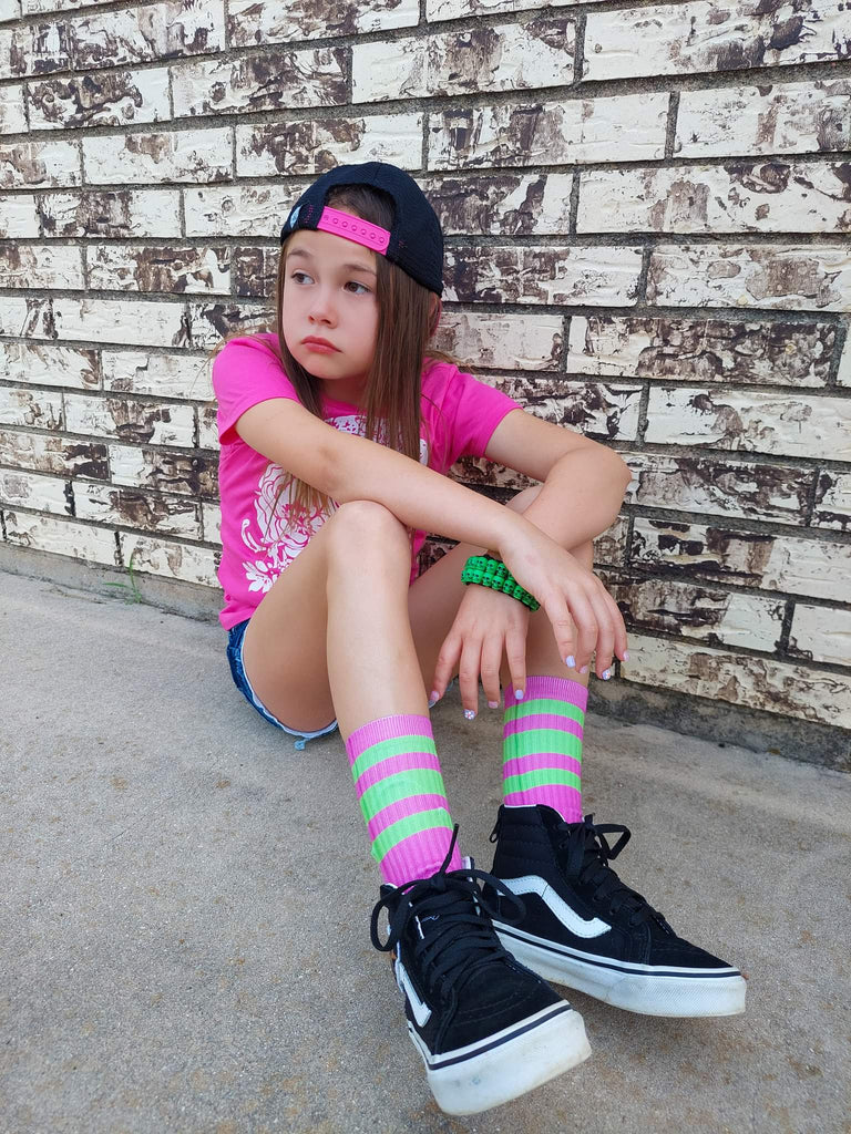 Neon Striped Tube Socks - Dapper Xpressions